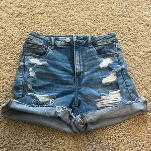 american eagle high rise jean short